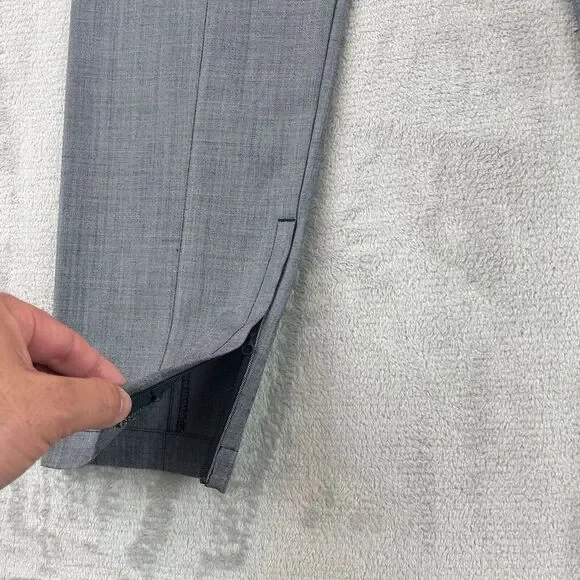 Theory Pants‎ Men 31x30 Gray Wool Blend Ace Illeston Ankle Zip Tapered Fit